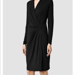 All Saints Nova Wrap Dress in black